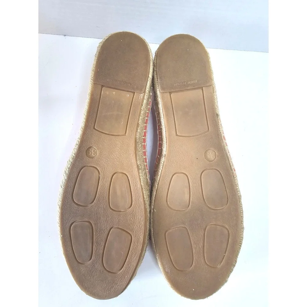Boden Red-Orange‎ Suede Preppy Tassel Loafer Espadrille Flats SZ 39/8.5